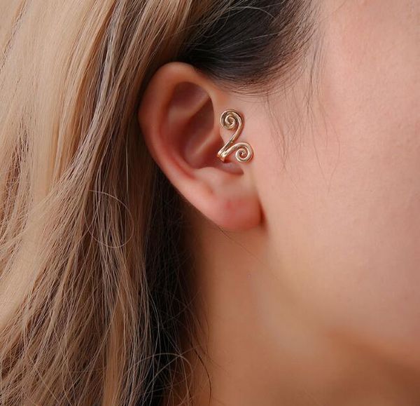 

fashion gold totemclip earring for women without piercing cartilage puck rock vintage ear cuff girls jewerly gifts gc1301, Silver