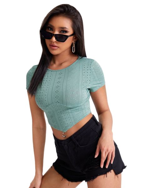 

solid hanky hem crop j0xo#, White