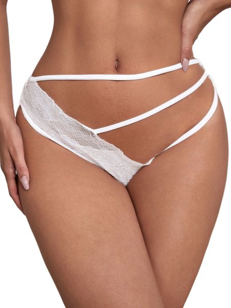 

floral lace cut-out panty f2uq#, Black;red