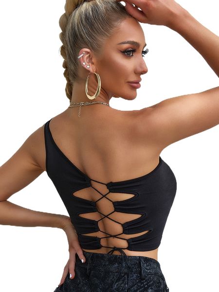 

criss cross tie back one shoulder e8pr#, White