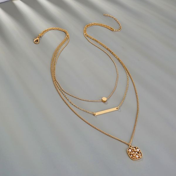 

fashion designers accessories european and american cross border ornament fashionable simple pineapple pendant multi-layer necklace trend me, Silver