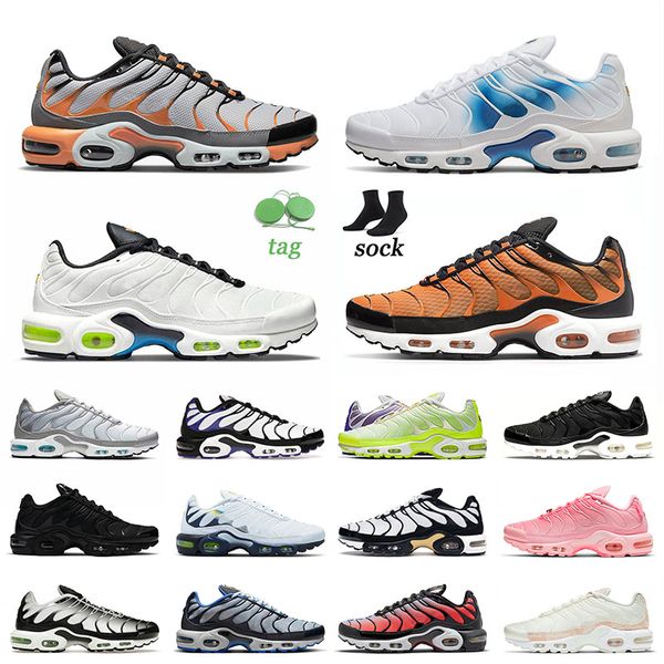 

designer mens women running sports shoes tn plus grey black orange spray paint white mint green special sherbert tns sneakers trainers size