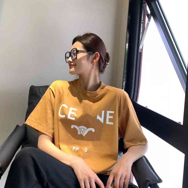 

factory direct sales 50% off 2022 spring summer new ce french classic arc de triomphe the same men's and women's round neck short, White