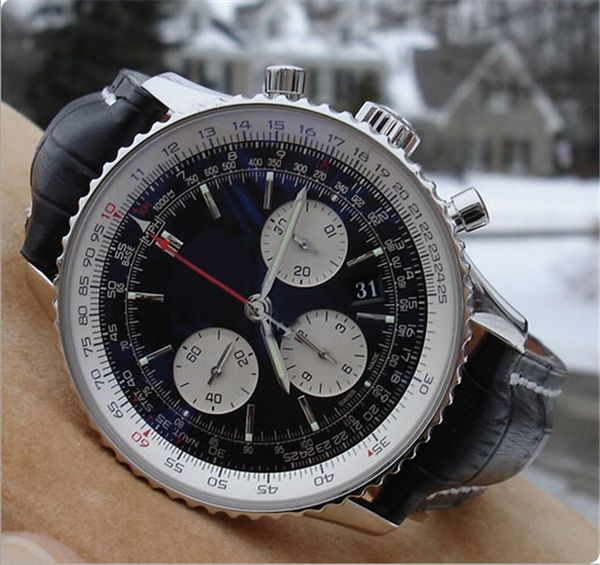 Luxury Factory Watch 43mm Black Face Aviation Timing 1 Série AB012012.BB01.435X.A20BA.1 ETA 7750 MOVIME