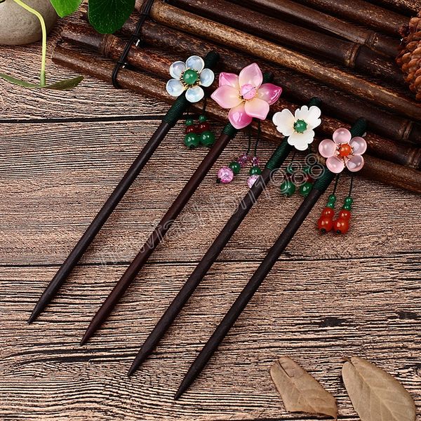 Vintage Holz Blume Haarnadel für Frauen antike Haar Stick für Mädchen Haar Clip Kostüm chinesische Haar-Accessoires