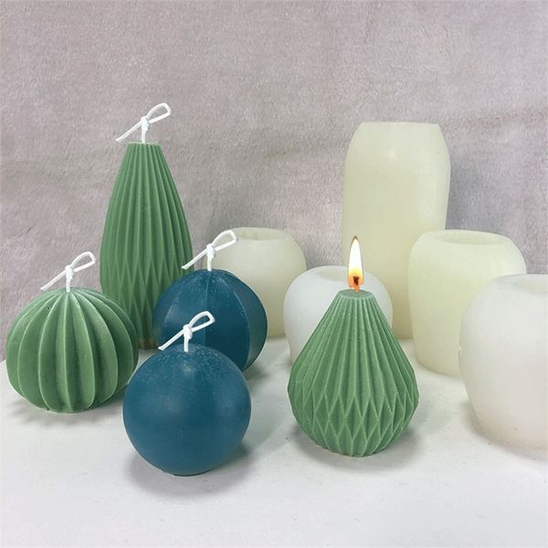 Modelagem criativa geométrica Diy Candle Silicone Aromaterapy Soap Soap Mold Decoration 220629