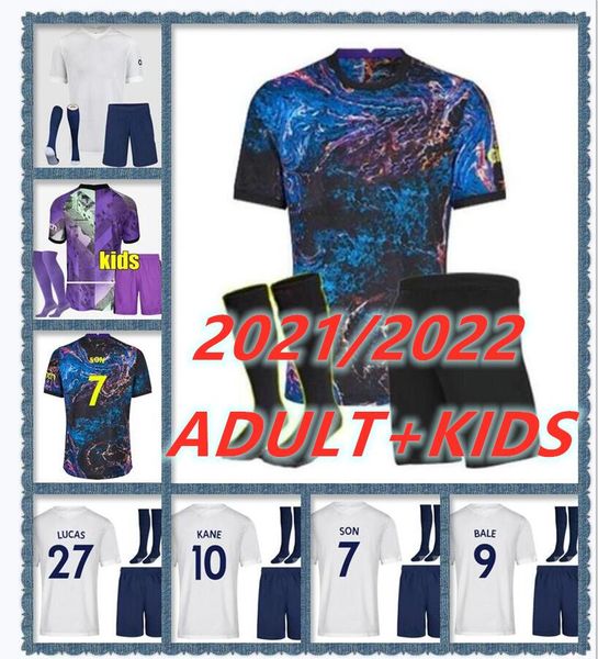

thailand quality kane soccer jersey 2021 2022 lucas jersey eriksen dele 21 22 son football shirt kit men kit+sock uniforms kit, Black;yellow