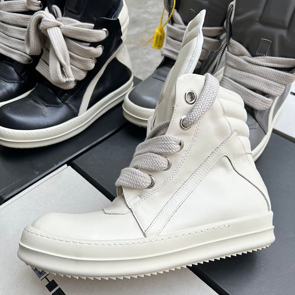 

boots man high shoes women canvas sneakers black white lace up genuine leather boots 34-46
