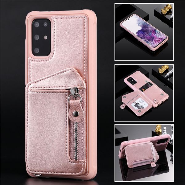 Casos de carteira de moda em relevo para Samsung S8 S9 S20 PLUS S10E S10 5G S20LTRA NOTA 8 9 10 207TRA Zipper Capa