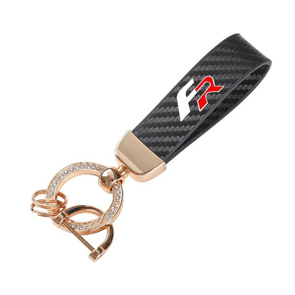 

keychains for seat leon fr ibiza altea exeo 5f 2 3 car high-grade leather keychain horseshoe key rings with diamondskeychains keychainskeych, Silver