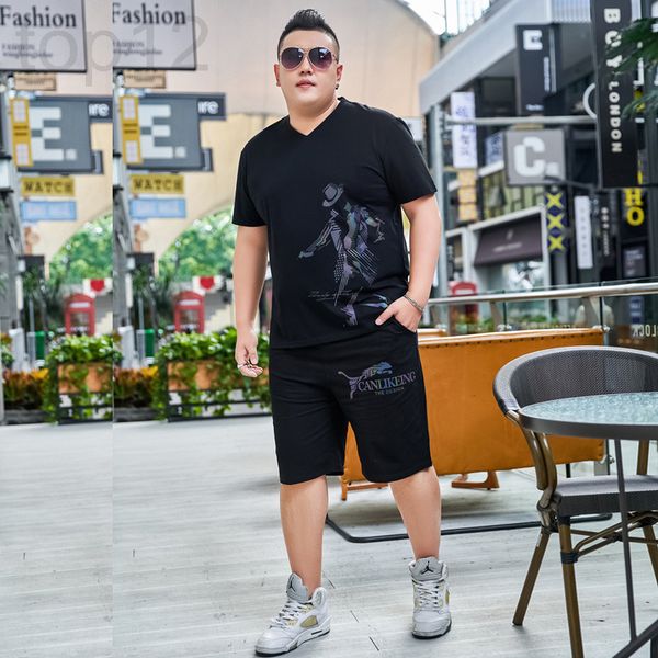 

men's casual shirts designer 2022 men's fattening plus size summer thin short sleeve fashion suit super large leisure sports two-p, White;black