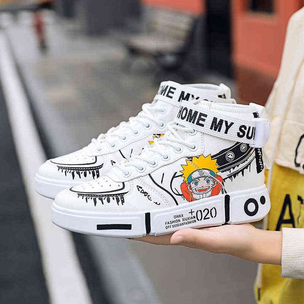 

2022 new children's shoes boy tide 10 year old basketball boy white sports casual shoe female baby shoes kids fashion g220413, Black;red