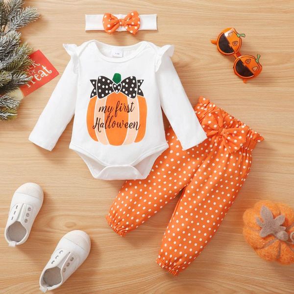 Set di abbigliamento Pantaloni pigiama girasole Fascia cuore Bambino neonato Ragazzi Ragazze Halloween Bambina lunga 5 mesi Coperte e fasciaAbbigliamento