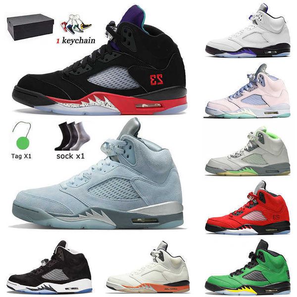 

st quality jumpman 5 mens womens basketball shoes 5s sports bluebird 3 easter racer blue concord jade horizon green sail off, Black