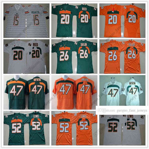 

ncaa miami hurricanes football jersey brad kaaya ed reed sean taylor michael irvin ray lewis jersey size s--xxl0101, Black