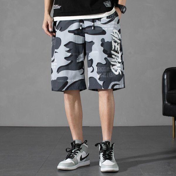 

summer thin five-point shorts men's trend student national tide hip-hop fried street sports casual graffiti shorts f4z5#, White;black