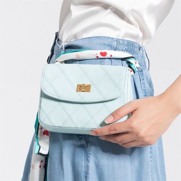

202 split leather women belt bag fanny packs ribbon bags 220428