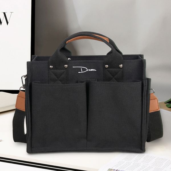 

casual canvas tote women handbag simple oxford shoulder bag solid color bookbag students crossbody bags for women 2021 purse ne