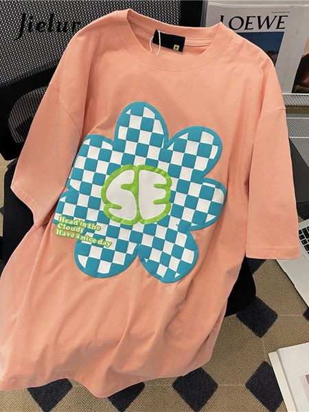 

jielur basic cotton summer t shirt women black yellow chic foam print korean loose shortsleeved female tshirt mxl 220615, White