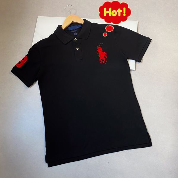 

designer polo mens paul tshirts big horse america rl embroidery womens letter 3 t-shirts printing polos summer casual, White;black