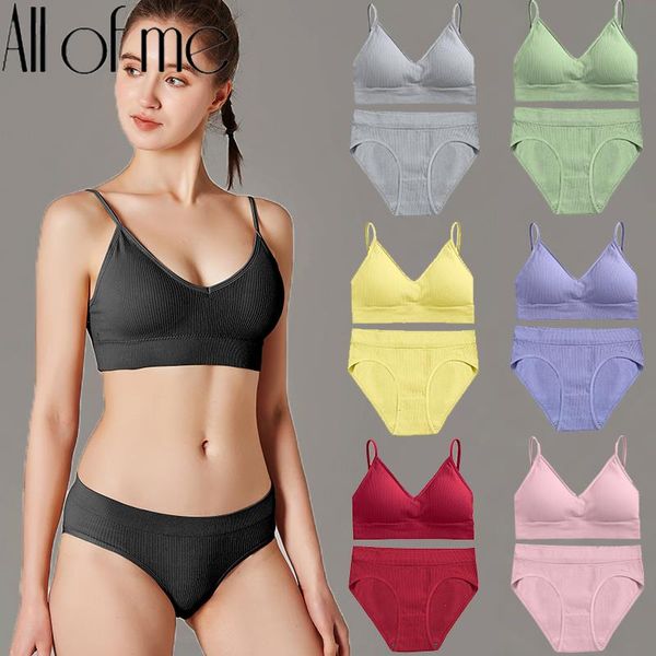

fashion seamless bra set women panties wireless bras underwear basic crop camisole tank briefs intimate lingerie suit, Red;black