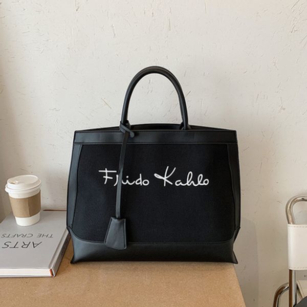 

women handbag high capacity casual canvas big totes branded trend ladies hand bag travel handbags bolsa letter black