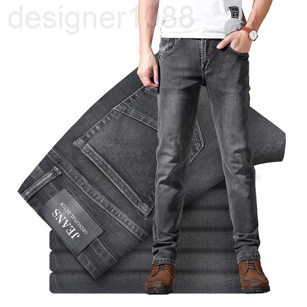 

men's jeans designer spring / summer 2019 elastic jeans black gray dark slim straight smoke gray large cmrm, Blue