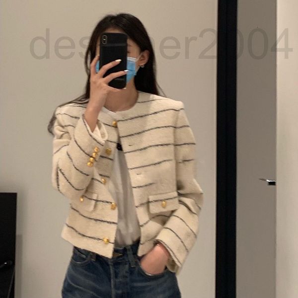 

women's jackets designer hair lisa star same stripe arc de triomphe tweed jacket 22 early autumn new style celebrity eehw, Black;brown