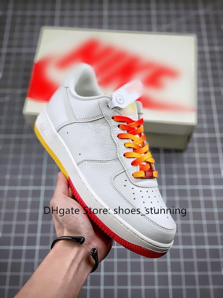 

brand shoes womens mens sneakers 1 low red orange gradient color skateboard shoe outdoor sports gym trainers original