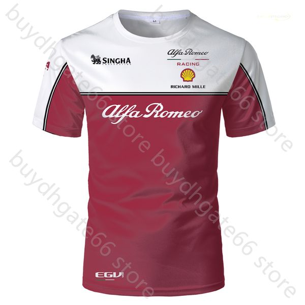 

2022 racing team formula one short t shirts men and women 3d printing short-sleeved oversized summer new o-neck alfa romeo sauber vkx3, White;black