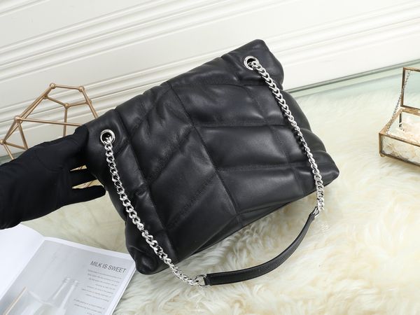 

luxury designer sheepskin shoulder bag cloud soft pleated women chain shoulder flap large capacity tote handbag 2022