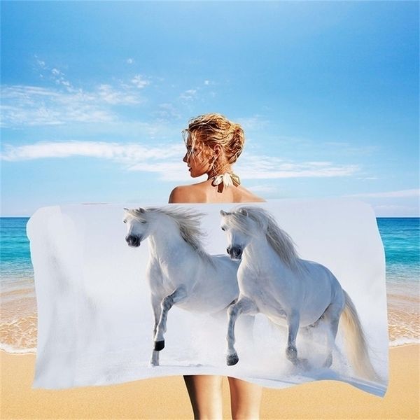 Бег на лошадях пляж лето животные в ванной комнате плавание SM Custom Kids Gift Quick Dry под 10 полотенцем 220616