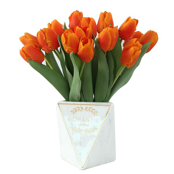 Искусственные цветы Ручной шелковый тюльпан для украшения дома Эмуляционные растения и цветок
