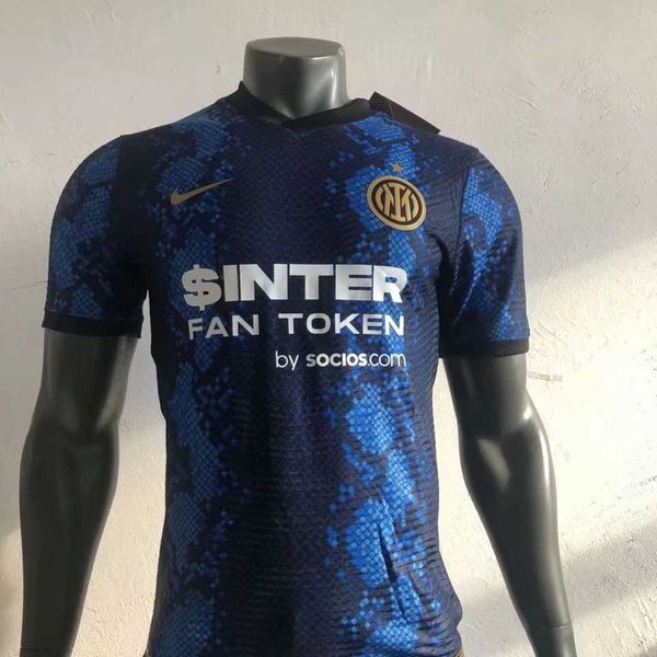 

new 21-22 inter home jersey customized player's short sleeve thai match training sportswear, Black