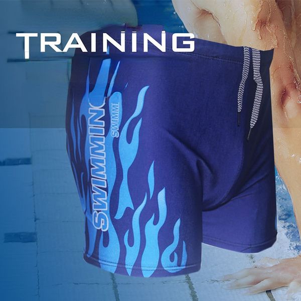 

men's gym clothing with extra flat corner fashion swimsuit students with oversized flame swimming trunks, White;black