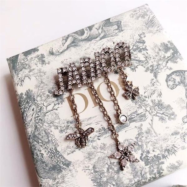 

50% off online new high version pentagram letter tassel brass brooch, Gray