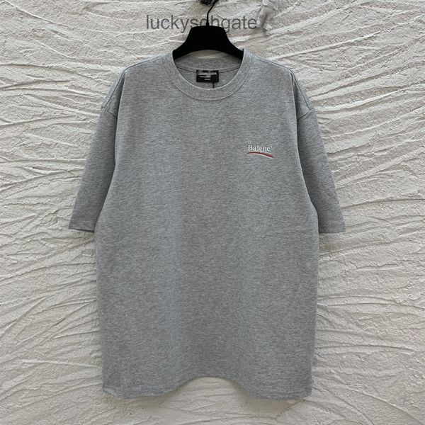 

designer bal t shirt and shirts high version summer new paris b family cola series wave embroidery loose men's women's short sleev, White;black