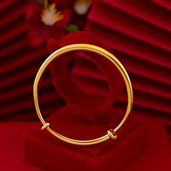 

4mm womens bangle classic 18k yellow gold filled wedding party women's bracelet dia 60mm vintage style fashion jewelry, Black