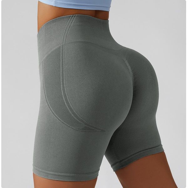

high waist hip lift seaml yoga shorts womens summer running tights slim fit sports shorts outer wear workout bottoms