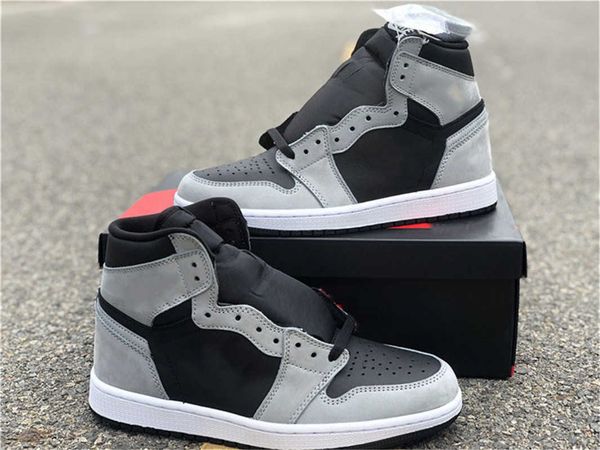 

2022 est authentic 1 shadow 2.0 man basketball shoes 555088-035 black light smoke grey white sports sneakers with original box