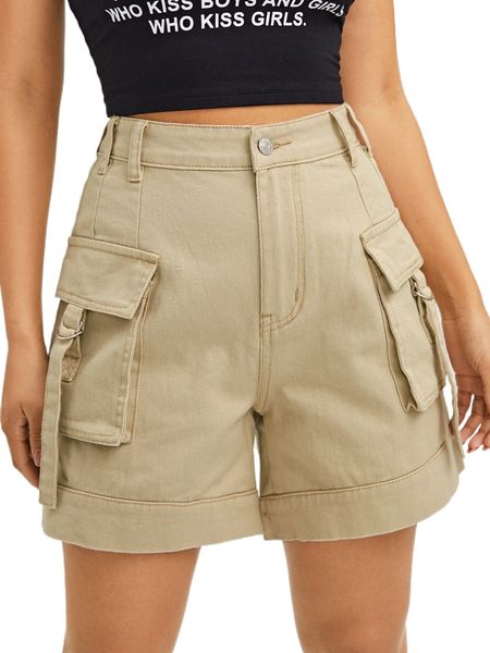 

flap pocket straight leg denim shorts j4nr#, White;black