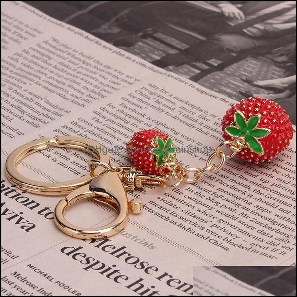 

keychains fashion accessories stberry red keychain keyring for women girl jewelry simated fruit cute car key holder friendkeychains drop del, Silver