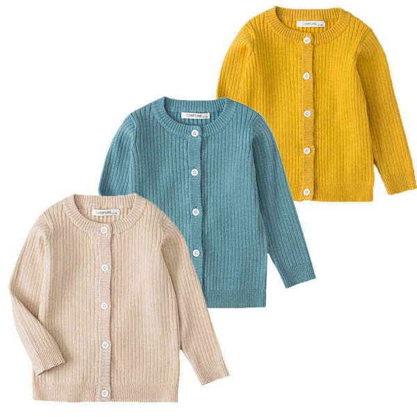 

boys girls knitted cardigan autumn spring cotton sweater baby children's clothing child sweaters kids years solid color g220810, Blue