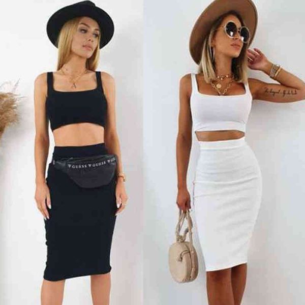 

women's tracksuits 2022 summer women's collar sleeveless vest high waist skirt casual suit 372h, Gray
