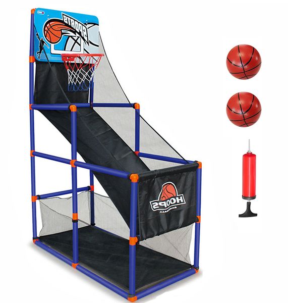 Brinquedos de porão Arcade Basketball Hoop Shootout Kids Kids Indoor Outdoor Sports Toys divertidos e divertidos azuis