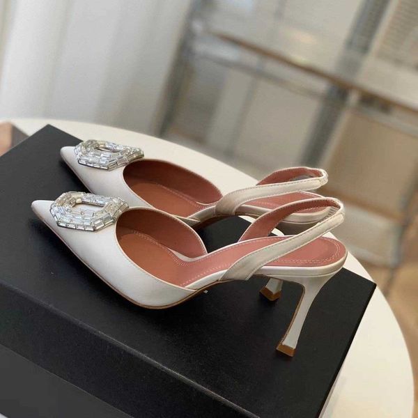 

dress amina muaddi begum shoes crystal-embellished buckle stain pumps shoe spool heels sandals factory footwear women's luxury designer, Black