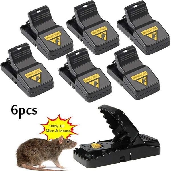 2/6pcs reutilizáveis ​​ratos de rato plástico ratos ratos captura armadilhas de pragas matador de roedores snap roter para casa 220425