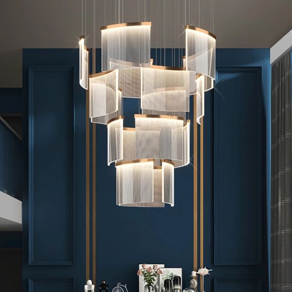 Аттик Большой люстр подвесные лампы простые современные гостиничные светодиодные светодиодные лампы Nordic роскошные дома