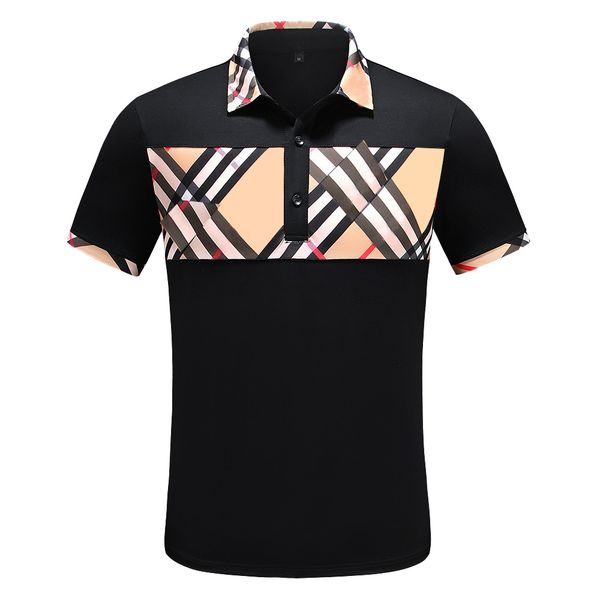 

2022 designer luxury men's polo shirt t-shirt fashion business casual short sleeve 100% cotton uk breathable plaidstriped summer dress, White;black