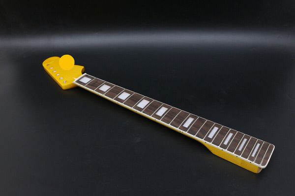 

maple guitar neck 22 fret 25.5 inch yellow block inlay big head bolt on rosewood-